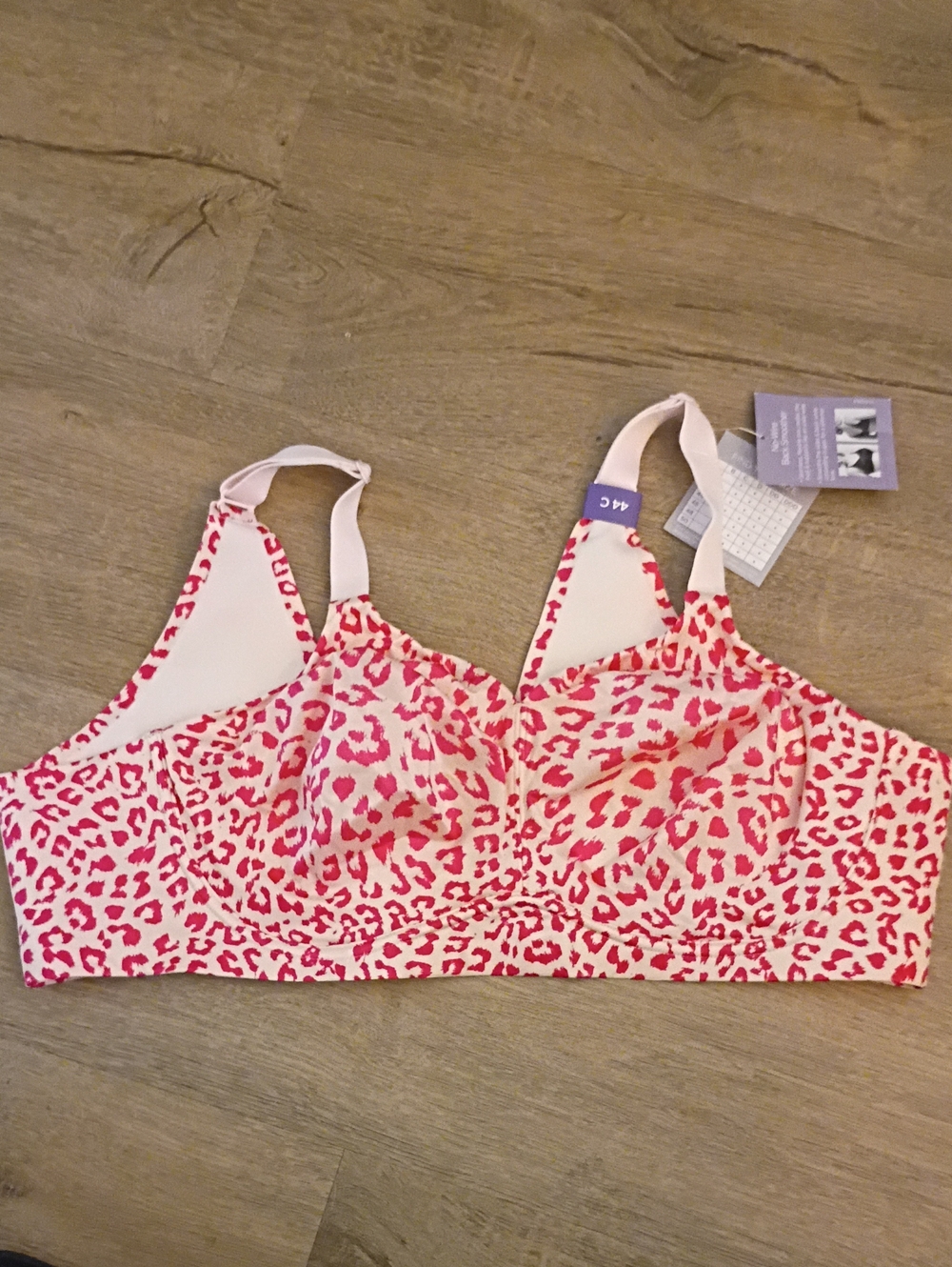 Wireless Pink Leopard Print Bra